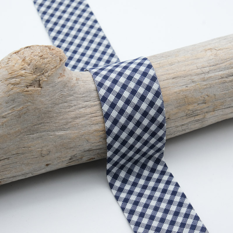 30MM navy Vichy bias binding